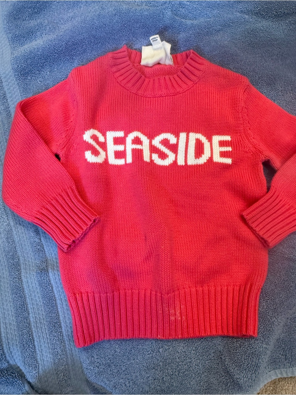 Source Unknown Red "SEASIDE" Knit Sweater for Kids